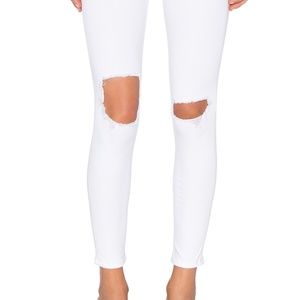 Rag & Bone Mid-Rise Capri Ripped White Jeans